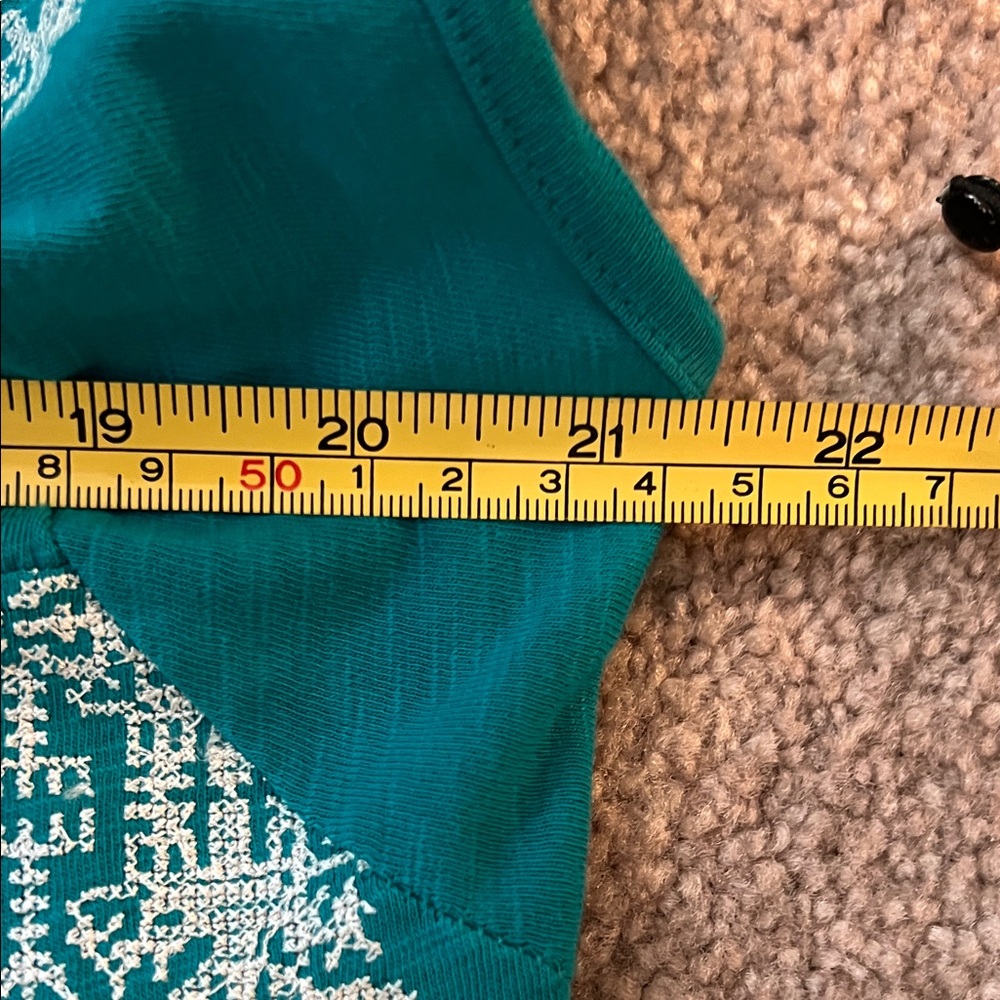 Tolani Turquoise Top from Sundance with White Embroidery, NWOT, XL - Picture 6 of 6